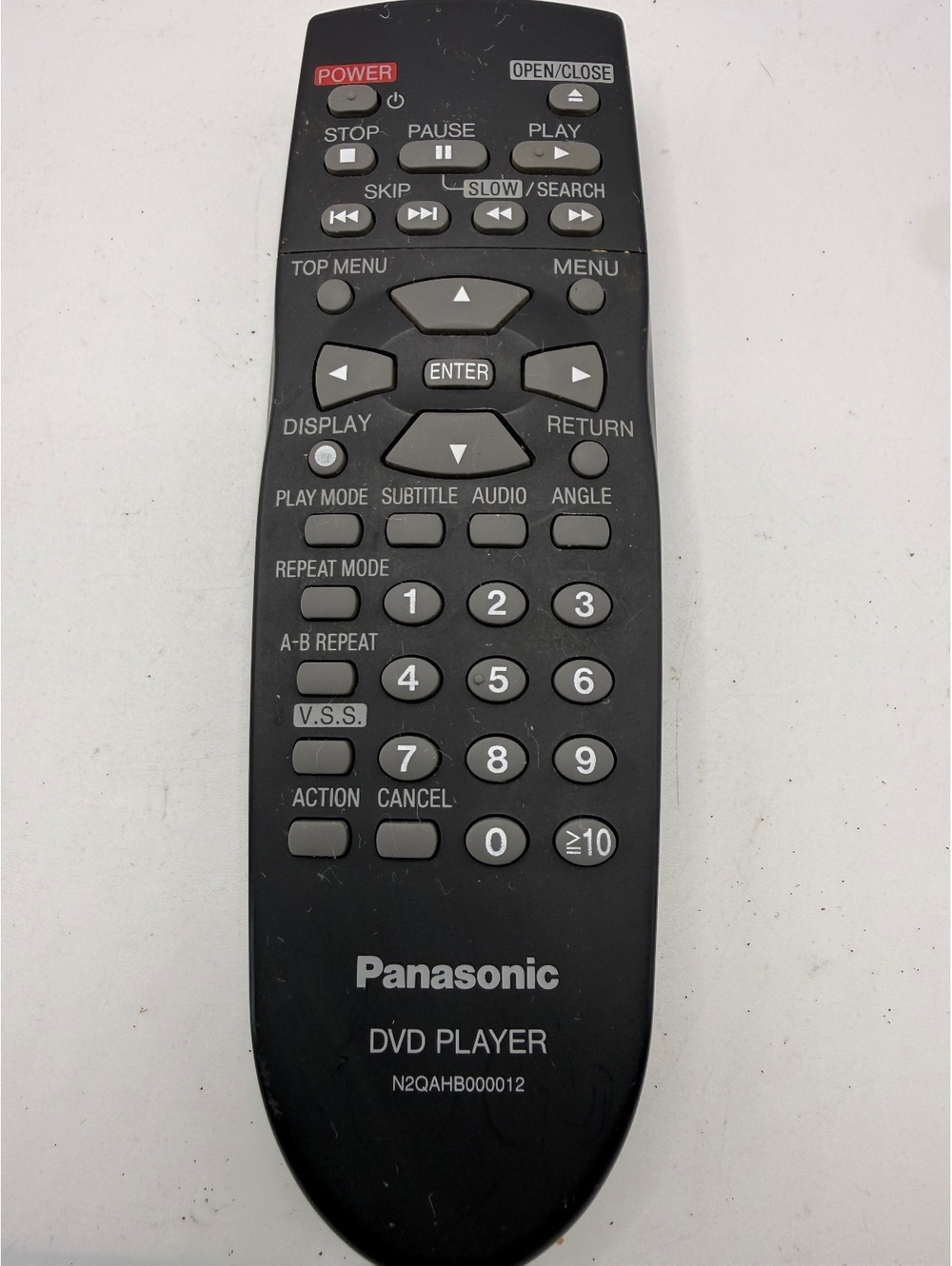 Panasonic DVD Player Remote Control N2QAHB000012